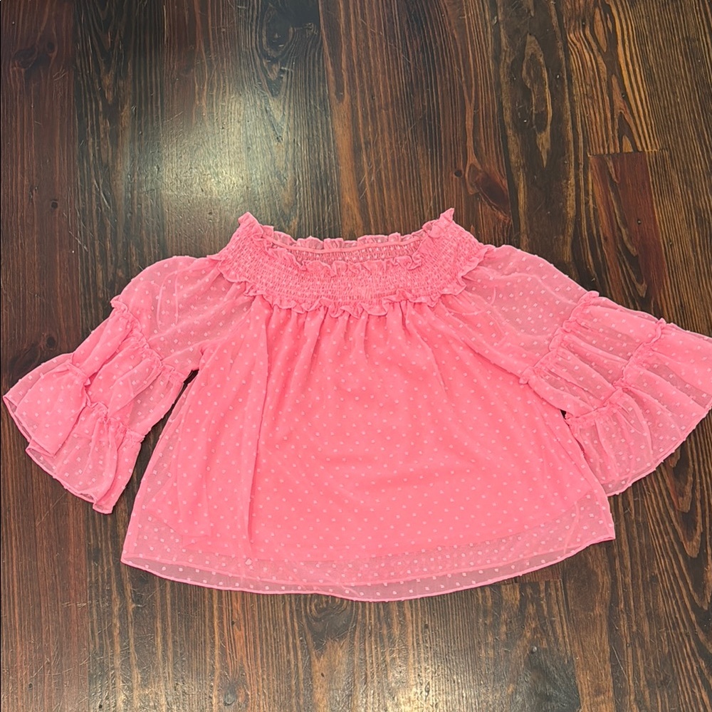 Pink Off-Shoulder Blouse
